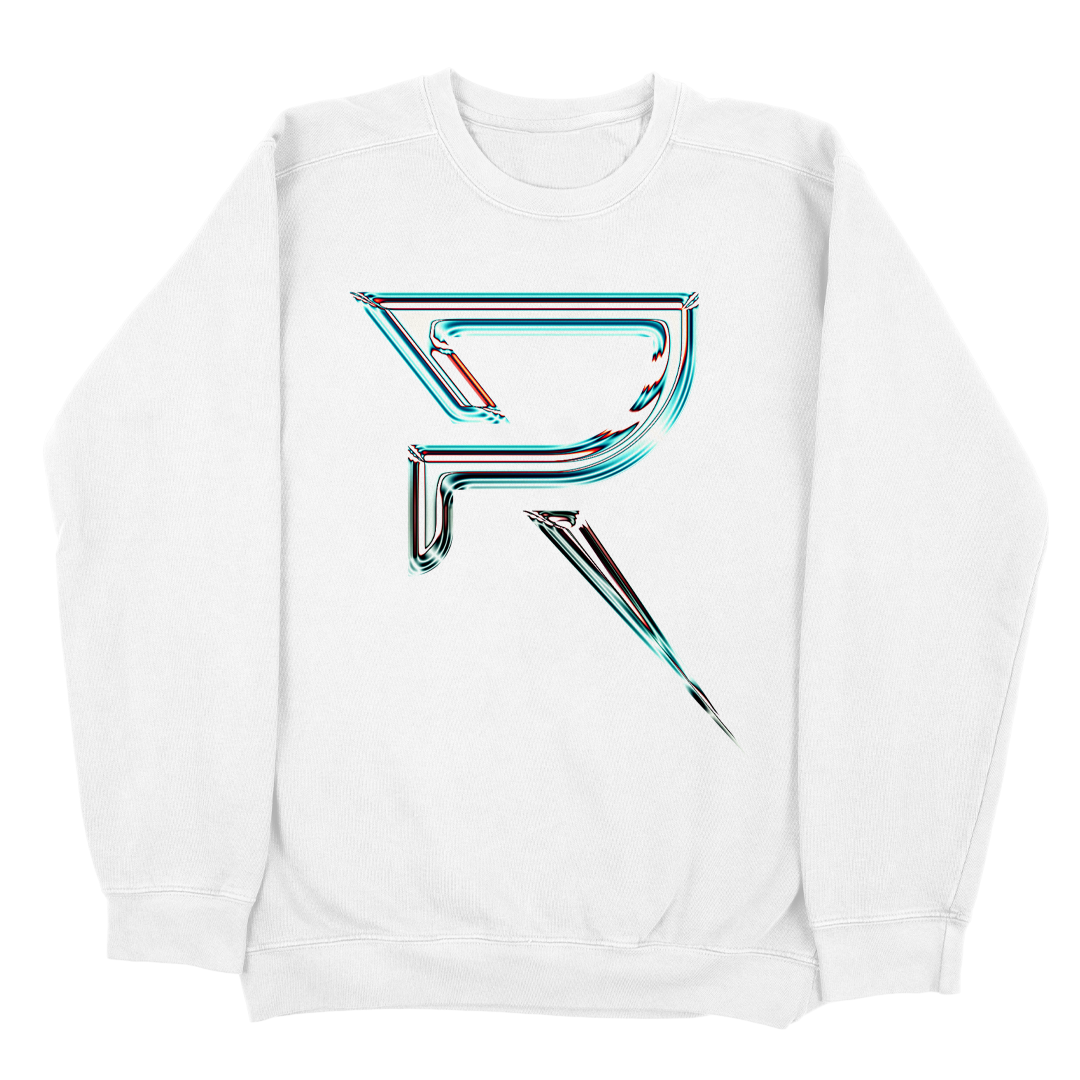 Prince Royce Chrome R Logo White Crewneck